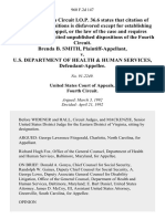 Brenda B. Smith v. U.S. Department of Health & Human Services, 960 F.2d 147, 4th Cir. (1992)