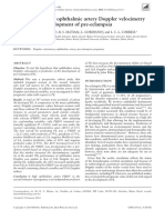 Predictive Value of Ophthalmic Artery Doppler Velocimetry in Relation To Development of Pre-Eclampsia