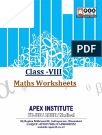 Class VIII Maths Worksheets PDF