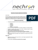 Synechron Corporate Apartments Guidelines