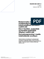 ISO 3651-2 Determination of Resistance To Intergranular Corrosion of Stainless Steels PART 2 Ferritic, Austenitic and Feritic-Austenitic Duplex SS - Corrosion Test in Media Containing Sulfuric Acid