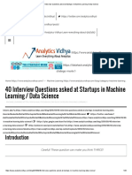 40 Interview Questions Asked at Startups in Machine Learning - Data Science