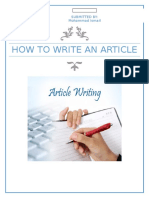 How To Write An Article