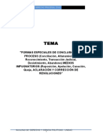 Formas Especiales de Conclusión Del Proceso y Medios Impugnatorios