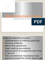 Steel Selection Criteria