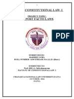 Subject Constitutional Law-I Ex Post Facto Laws: Project Topic