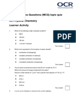 Physical Chemistry MCQ Topic Quiz Lesson Element