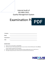 ISO 9001-2015 IA Exam