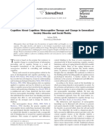 (Wells, 2007) - Therapy and Change. GAD & Social Phobia