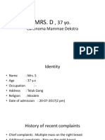 Mrs. D, 37 Yo. Post Modified Radical Mastectomy