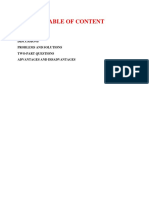 Table of Content: Opinion Discussions Problems and Solutions Two-Part Questions Advantages and Disadvantages