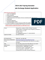 KOREATECH 2017 Spring Semester Undergraduate Exchange Student Application