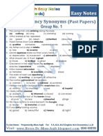 Past Synonyms 1st Year All Punjab Boards 