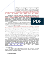 A. Semantics: It Is The Entire System of Meanings of A Language, Expressed by Grammar As Well As by Vocabulary