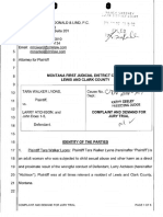 Complaint (6/27/16), Tara Walker Lyons v. Larry Atchison Et Al, Case No. DV 2016-547, Lewis and Clark County, MT