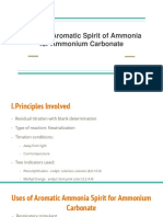 Assay of Aromatic Spirit of Ammonia For Ammonium Carbonate