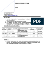 Curriculum Vitae: Akash Kumar Sahu S/O-Binod Chandra Sahu