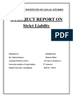 A Project Report On Strict Liabilty: University Institute of Legal Studies