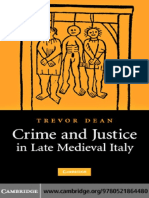 DEAN, T. Crime and Justice in Late Medieval Italy