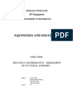 Equinoxes and Solstices: National University of Singapore