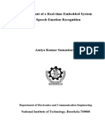 Development of A Real-Time Embedded System For Speech Emotion Recognition