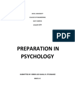 Preparation in Psychology: Bicol University College of Engineering East Campus Legazpi