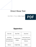 Soil - Direct Shear Test (Is 2720 - P 13, 1986, Reaff.2011)