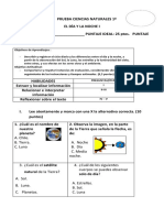 Prueba Ciencias 1º Dia y Noche I