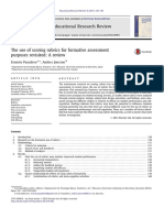 The Use of Scoring Rubrics For Formative Assessment Purposes Revisited. A Review