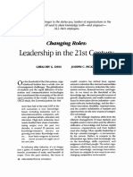Changing Roles - Leadership in The 21 Century (Dess, 2001)