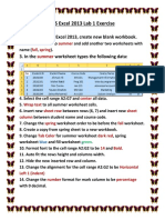 MS Excel 2013 Lab 1 Exercise