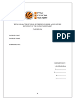 Title: Charctersitics of Centrepreneurship and Factors: Influencing The Entrepreneurship Case Study