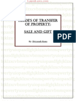 Modes of Transfer of Immovable Property - Sale and Gift By: Divyansh Hanu