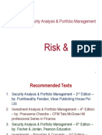 Security Analysis & Portfolio Management: Risk & Return