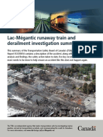 Lac-Mégantic Runaway Train and Derailment Investigation Summary