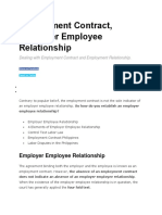 Employment Contract, Employer Employee Relationship