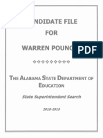 Alabama State Superintendent Candidate Warren (Craig) Pouncey - Application Packet