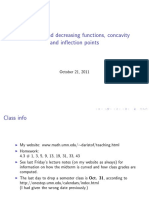 Increasing and Decreasing Functions, Concavity and Inflection Points