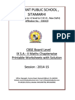 904B B.P.S. IX S.A. II Maths Chapterwise 5 Printable Worksheets With Solution 2014 15