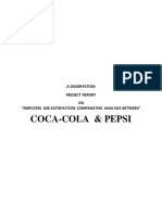 Coca-Cola & Pepsi: A Dissertation Project Report ON "Employee Job Satisfaction Comparative Analysis Between"