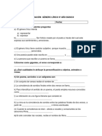 Evaluación Género Lírico 6º Año Básico