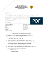 Survey Questionnaire For PSU CPAs Synthesis 1