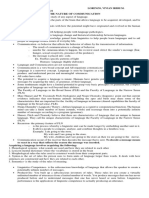 The Nature of Communication: Lecture Note #1 Lorenzo, Vivian Irish M. Introduction To Linguistics