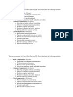 The Course Structure For Front Office Services NC II Is Divided Into The Following Modules