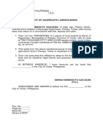 Affidavit of Aggregate Landholdings