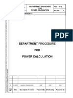 Department Procedure FOR Power Calculation