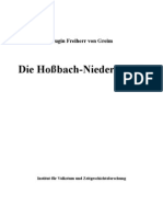 H. Frhr. Von Greim - Die Hoßbach-Niederschrift (2010, 14 S.)