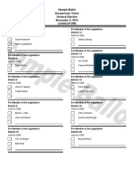 SOS Sample Legislature Ballot 2010