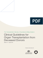 TSANZ Clinical Guidelines For Organ Transplantation From Deceased Donors - Version 1.0 - April 2016