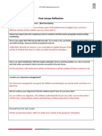 Post Lesson Reflection Template